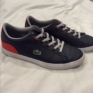 Lacoste Boys's Black and Red Sneakers size 2.5